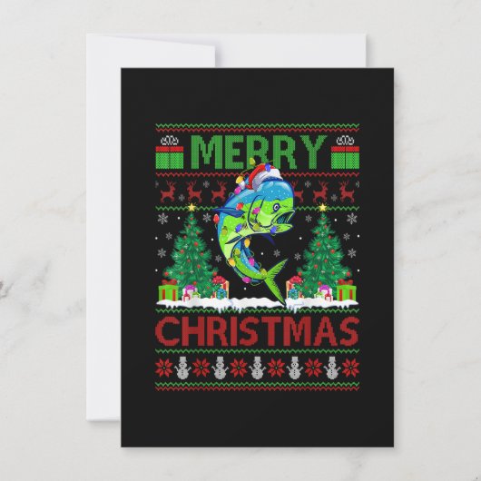 Invitation Mahi Mahi Fish Lover Xmas Tree Santa Mahi Mahi Chr (Devant)