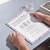 Invitation Mahjong Anniversaire de fête Invitation, violet to
