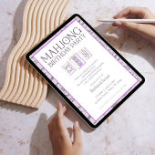 Invitation Mahjong Anniversaire de fête Invitation, violet to