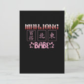 Invitation Mahjong Babe Joueur Mahjong Jeux Graphique (Debout devant)