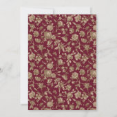 Invitation Mahjong Party Invitation, burgundy toile, tiles (Dos)