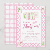 Invitation Mahjong Party Invitation, mahjong instant invite (Devant / Derrière)