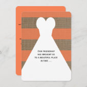 Invitation Maid of Honor Poem Coral avec robe (Devant / Derrière)