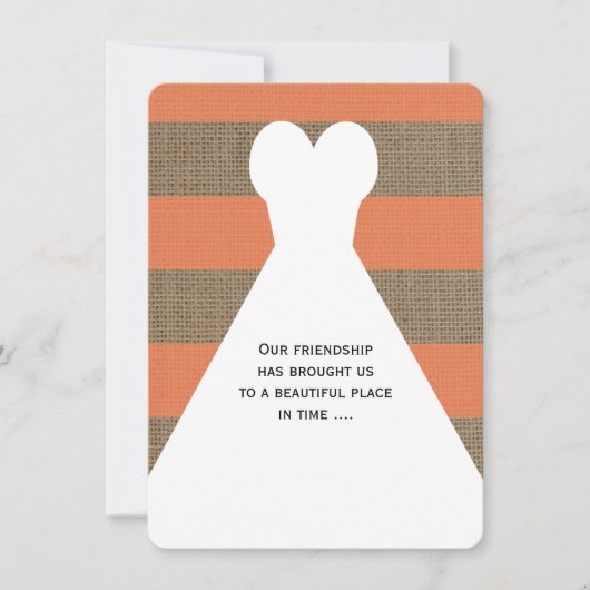 Invitation Maid of Honor Poem Coral avec robe (Devant)