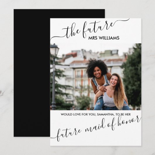 Invitation Maid of Honor Proposition de l'avenir Mme Photo (Devant / Derrière)