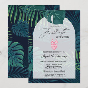 Invitation Maillot de Bain Feuilles de Palmier Enterrement de