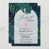 Invitation maillot de bain Palm Feuille Bachelorette (Devant / Derrière)