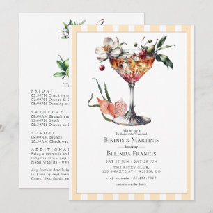 Invitation Maillots de bain et martinis Week-end tropical pou