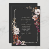 Invitation Main antiémone rustique tiré Mariage floral à basc (Devant / Derrière)