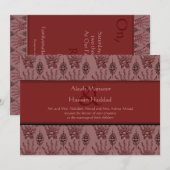 Invitation Main au henné (rouge) (Mariage) (Devant / Derrière)