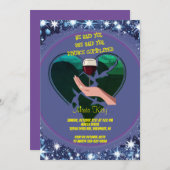 Invitation Main avec verre, Divorce Complété - Divorce Party (Devant / Derrière)