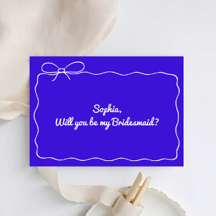 Invitation Main Bleue Royale Tirée Serez-Vous Ma Femme D'Accu
