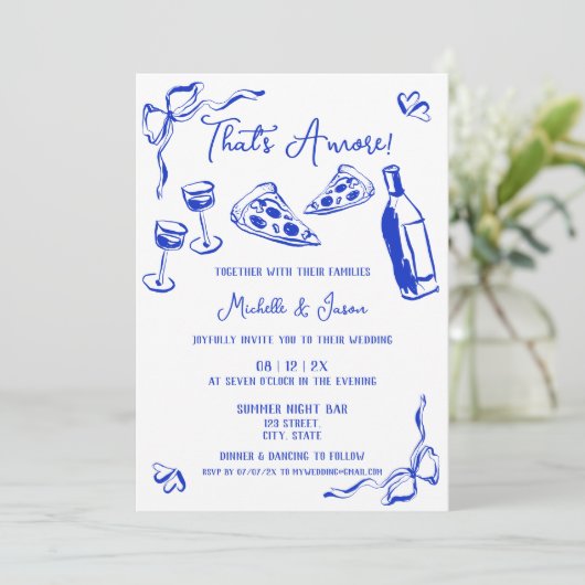 Invitation Main Bleue Unique Tirée Quirky C'est plus (Debout devant)