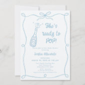 Invitation Main Bleue Whimsical Prêt À Pop Baby shower (Devant)