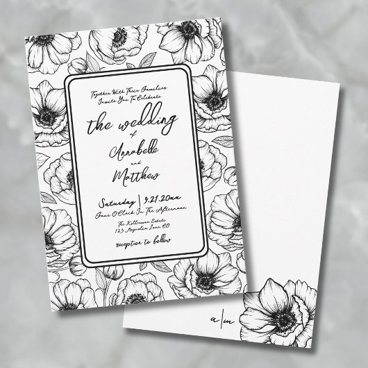 Invitation Main botanique tiré Whimsical Floral Mariage