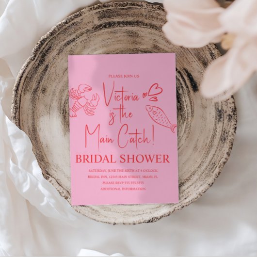 Invitation Main Catch Lobster Doodles Bridal Shower