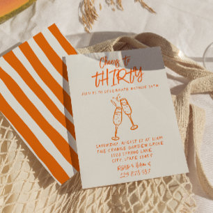 Invitation Main colorée rétro dessinée 30e Anniversaire lunai