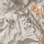 Invitation Main de griffes rétro dessinée Mariage unique écri