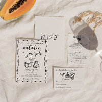 Main de griffes rétro dessinée Mariage unique écri