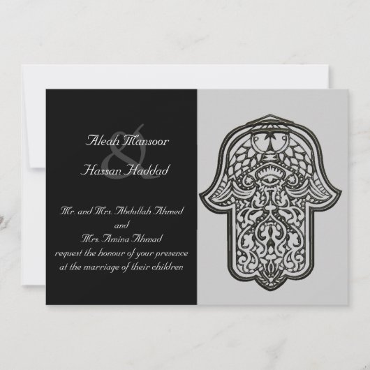 Invitation Main de Hamsa au henné (Mariage) (Devant)