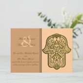 Invitation Main de henné de Hamsa (or) (Mariage) (Debout devant)