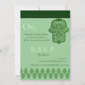 Invitation Main de henné de Hamsa (vert) (Mariage) (Dos)