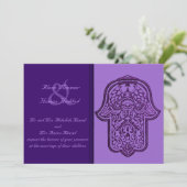 Invitation Main de henné de Hamsa (violet) (Mariage) (Debout devant)