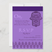 Invitation Main de henné de Hamsa (violet) (Mariage) (Dos)