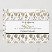 Invitation Main de henné (or) (Mariage) (Devant / Derrière)