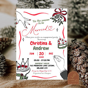 Invitation Main de Noël tirée de la fête d'engagement mariée