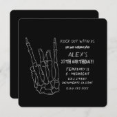Invitation Main de squelette Rock Star Fête d'anniversaire no (Devant / Derrière)