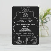 Invitation Main dessinée à la main de Whimsical dessin Mariag (Debout devant)