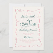 Invitation Main dessinée Anniversaire Brunch Squiggle Cadre (Devant)