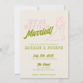 Invitation Main dessinée colorée Retro Bold Mariage funky (Devant)