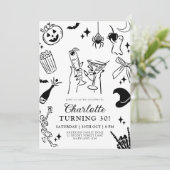 Invitation Main dessinée Halloween 30e anniversaire (Debout devant)