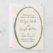 Invitation Main dessinée Illustrée Écrite Tout En Un Mariage (Devant)