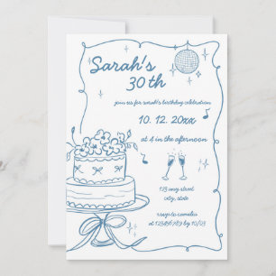 Invitation Main dessinée manuscrite Scribble Anniversaire