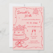 Invitation Main dessinée manuscrite Scribble Anniversaire (Devant)