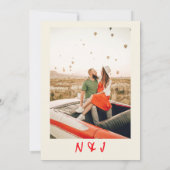 Invitation Main dessinée Rétro Funky branché Mariage branché (Dos)