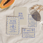 Invitation Main dessinée Scribble Écrit Quirky Retro Mariage