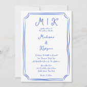 Invitation Main dessinée Whimsical Blue Mariage français (Devant)