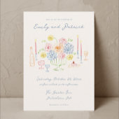 Invitation Main dessinée Whimsical Funky French Pastel Mariag