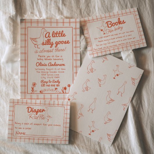 Invitation Main d'oie ridicule tirée Baby shower neutre entre