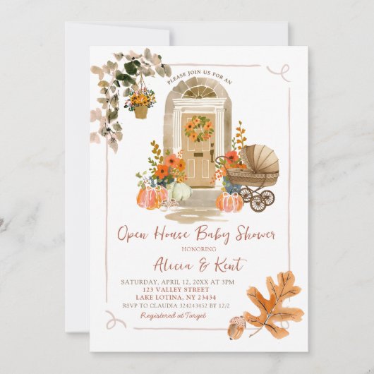 Invitation Main Drake Automne Automne Open House Baby shower (Devant)