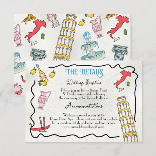 Invitation Main Drake Italien Rome Détails & Infos (Devant / Derrière)