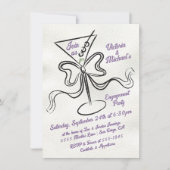 Invitation Main Drake Martini Bow Funky Engagement Party (Devant)