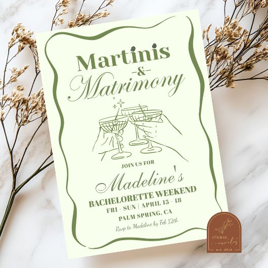 Invitation Main Drake Martinis et Mariage Bachelorette