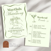 Invitation Main Drake Martinis et Mariage Bachelorette