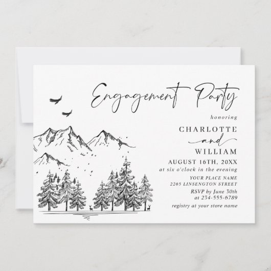 Invitation Main Dratains Forest Engagement Party (Devant)