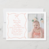 Invitation Main Draw Photo Blush Anniversaire Fête (Devant)